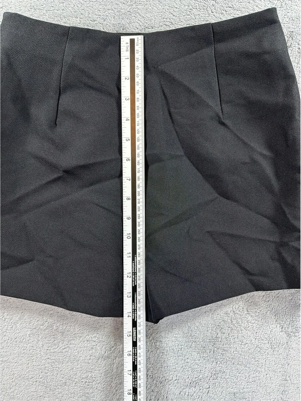 Zara Black Asymmetric Mini Skort with Gold Chain Accent